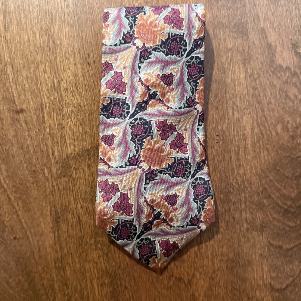 Vtg Liberty of London Silk Tie Arts &‎ Crafts Botanical Floral Print Art Nouveau